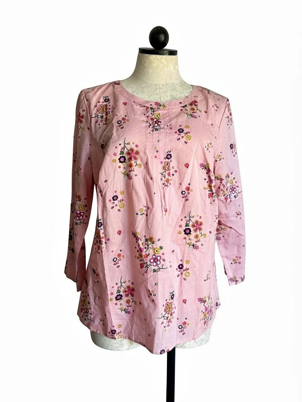 NWT Boden Isabella Pink Floral Shirt Top Blouse Medium Size 10